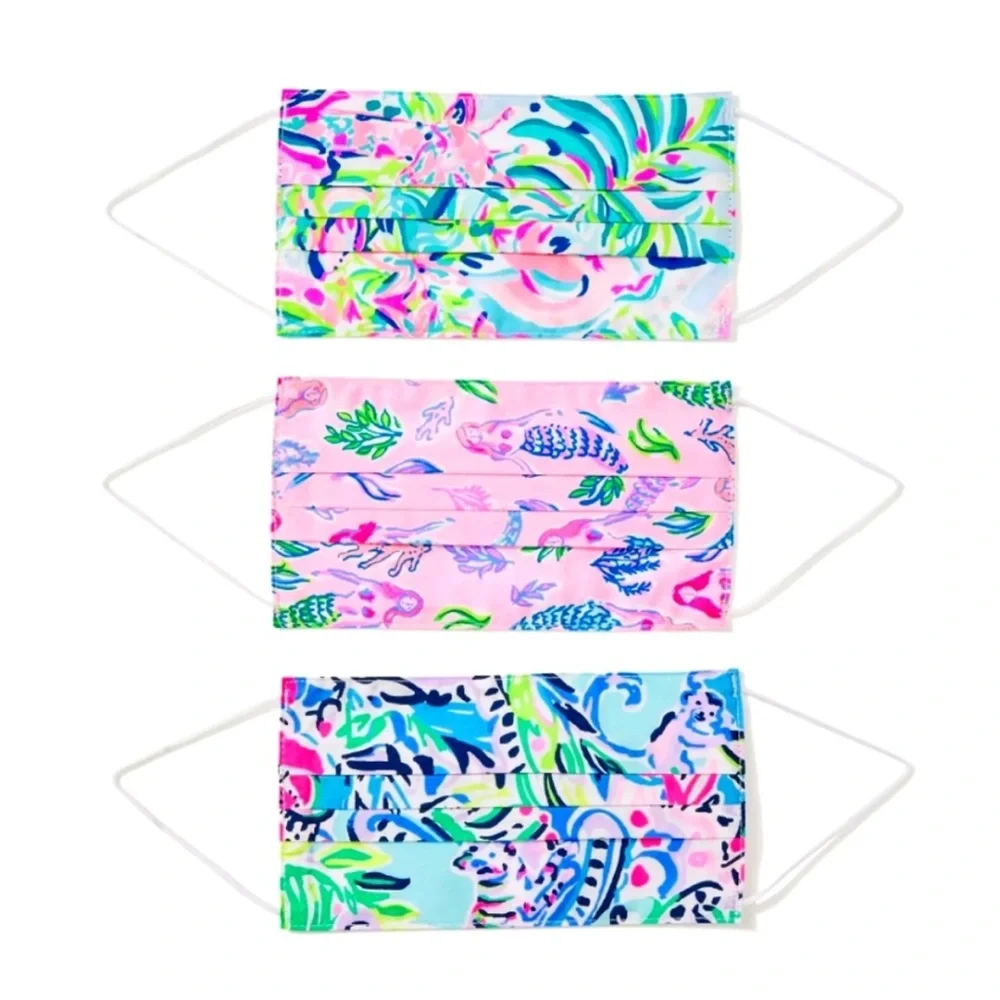 NEW Lilly Pulitzer adult Face Masks 3 Pack Lilly’s favorite rainbow pack